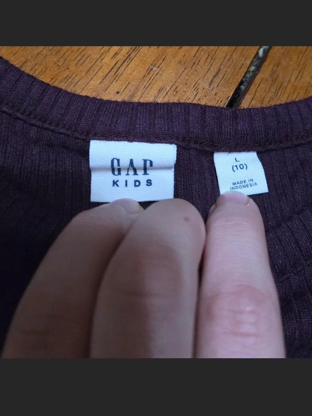 GAP Long-Sleeve Ribbed Tee with Puff Shoulders - Purple
